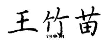 丁谦王竹苗楷书个性签名怎么写