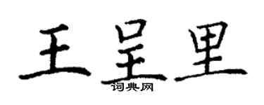 丁谦王呈里楷书个性签名怎么写