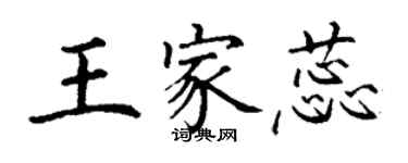 丁谦王家蕊楷书个性签名怎么写