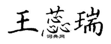 丁谦王蕊瑞楷书个性签名怎么写