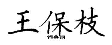 丁谦王保枝楷书个性签名怎么写