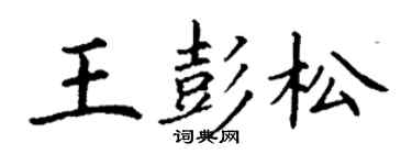 丁谦王彭松楷书个性签名怎么写