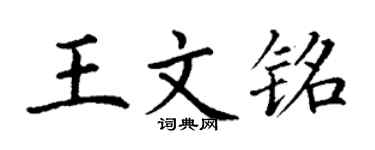 丁谦王文铭楷书个性签名怎么写