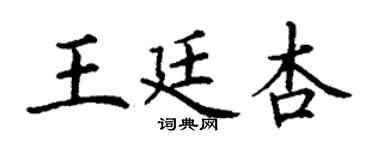 丁谦王廷杏楷书个性签名怎么写
