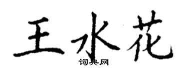 丁谦王水花楷书个性签名怎么写
