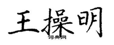 丁谦王操明楷书个性签名怎么写