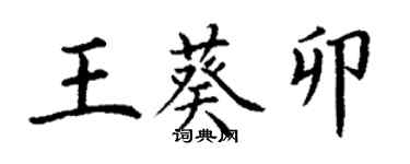 丁谦王葵卯楷书个性签名怎么写