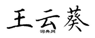 丁谦王云葵楷书个性签名怎么写