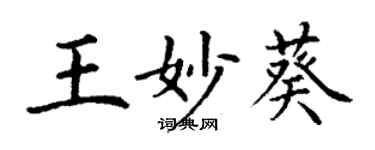 丁谦王妙葵楷书个性签名怎么写