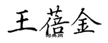 丁谦王蓓金楷书个性签名怎么写