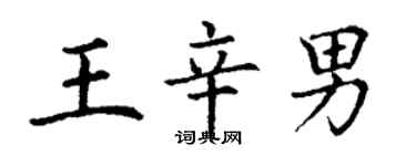 丁谦王辛男楷书个性签名怎么写