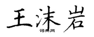 丁谦王沫岩楷书个性签名怎么写
