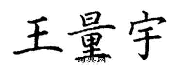 丁谦王量宇楷书个性签名怎么写