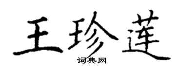 丁谦王珍莲楷书个性签名怎么写