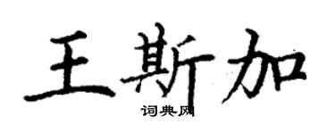 丁谦王斯加楷书个性签名怎么写