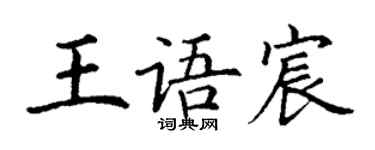丁谦王语宸楷书个性签名怎么写