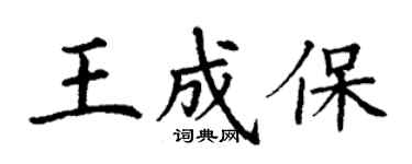 丁谦王成保楷书个性签名怎么写