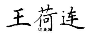 丁谦王荷连楷书个性签名怎么写