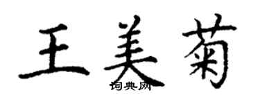 丁谦王美菊楷书个性签名怎么写
