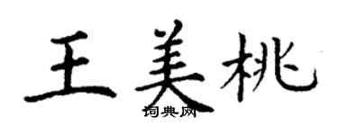 丁谦王美桃楷书个性签名怎么写