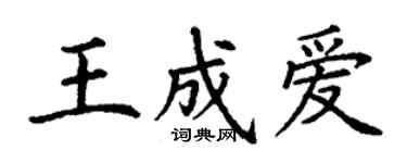 丁谦王成爱楷书个性签名怎么写