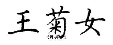 丁谦王菊女楷书个性签名怎么写