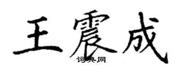 丁谦王震成楷书个性签名怎么写