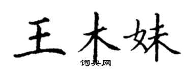 丁谦王木妹楷书个性签名怎么写