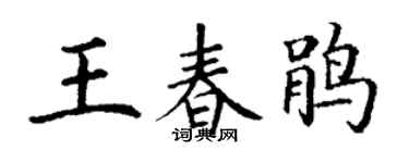 丁谦王春鹃楷书个性签名怎么写