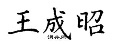 丁谦王成昭楷书个性签名怎么写