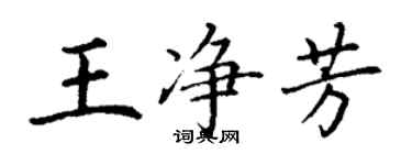 丁谦王净芳楷书个性签名怎么写