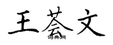 丁谦王荟文楷书个性签名怎么写