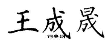 丁谦王成晟楷书个性签名怎么写