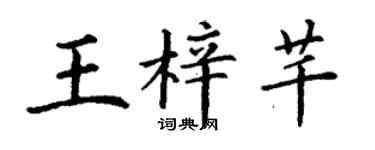 丁谦王梓芊楷书个性签名怎么写