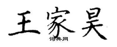 丁谦王家昊楷书个性签名怎么写