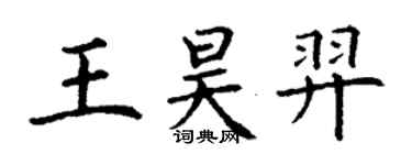 丁谦王昊羿楷书个性签名怎么写