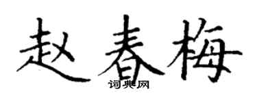 丁谦赵春梅楷书个性签名怎么写