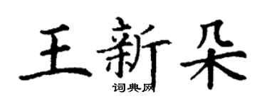 丁谦王新朵楷书个性签名怎么写