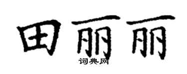 丁谦田丽丽楷书个性签名怎么写