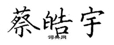 丁谦蔡皓宇楷书个性签名怎么写