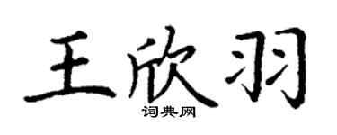 丁谦王欣羽楷书个性签名怎么写