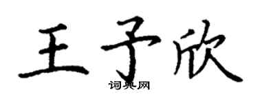 丁谦王予欣楷书个性签名怎么写