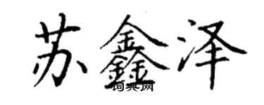 丁谦苏鑫泽楷书个性签名怎么写