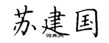 丁谦苏建国楷书个性签名怎么写