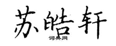 丁谦苏皓轩楷书个性签名怎么写