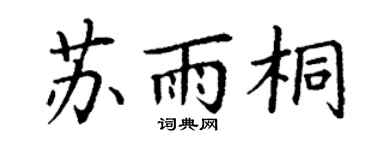 丁谦苏雨桐楷书个性签名怎么写