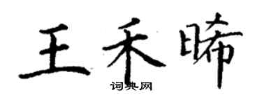 丁谦王禾晞楷书个性签名怎么写