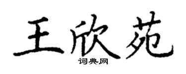 丁谦王欣苑楷书个性签名怎么写