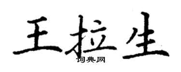 丁谦王拉生楷书个性签名怎么写