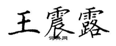 丁谦王震露楷书个性签名怎么写